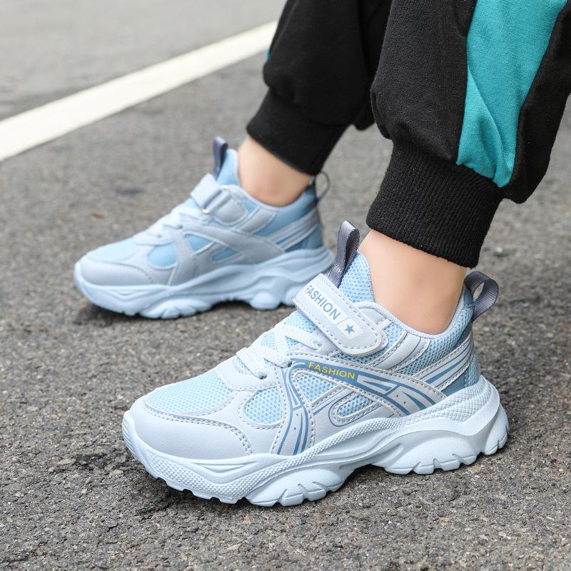 2025 Spring and Autumn New Boys Shock-absorbing Sports Shoes Medium and Large Children Non-slip Girls Lightweight Double Mesh Breathable Casual Shoes