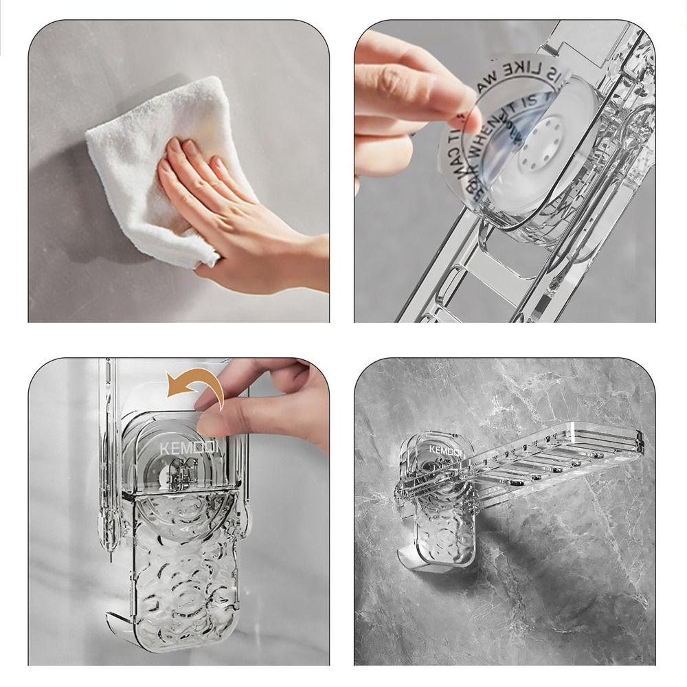 6-hole Suction Cup Clothes Hanger Wall Mounted Laundry Rack Hook Folding Clothes Rack  Balcony