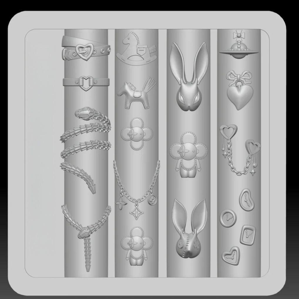 High-Transparency Silicone Rabbit Nail Art Hair Clip and DIY Craft Tool