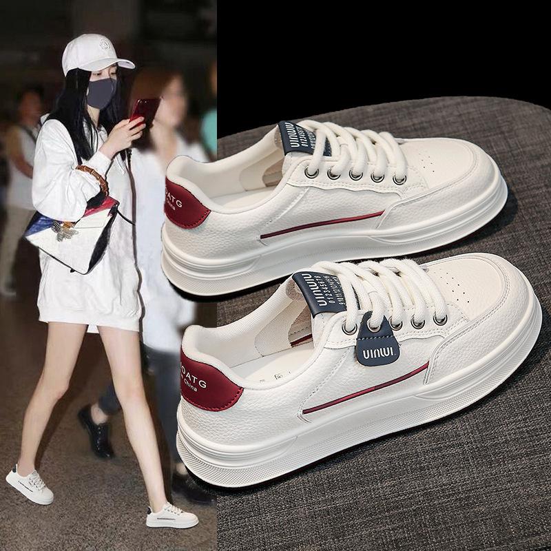 Thick-soled White Shoes Women's Spring and Summer 2025 New Breathable Casual Sports Board Shoes Soft-soled Shoes Children