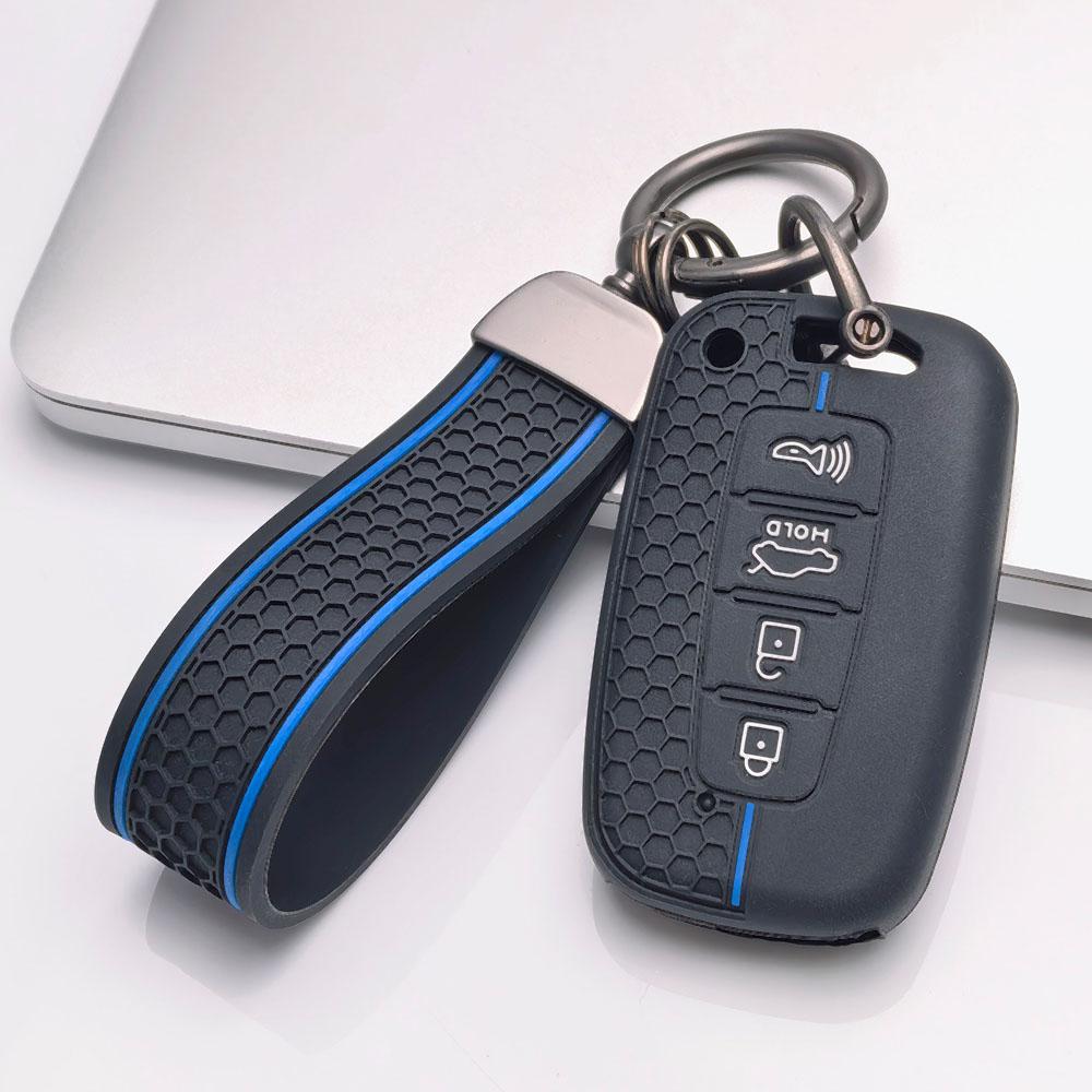 Premium Siliconen Autosleutelhoesje Voor Hyundai i30 K2 K5 Voor KIA Optima K5 K3 Met Sleutelhanger Zacht Siliconen Auto-interieuraccessoires