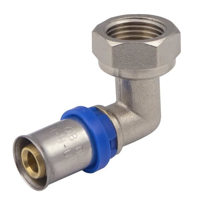 Raccord Multicouche à Sertir Multi profils Coude Ø16 - Femelle Tournant 20x27 NOYON & THIEBAULT