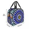 Arabic Tiles Moroccan Mosaic Insulated Lunch Bag for Kids School Cooler Thermal Food Box Tote Portable Lunch Boxes Container