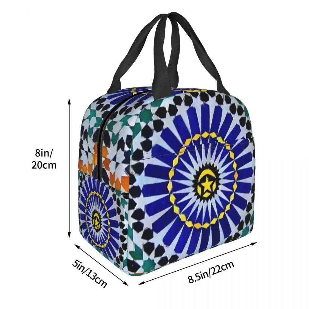 Arabic Tiles Moroccan Mosaic Insulated Lunch Bag for Kids School Cooler Thermal Food Box Tote Portable Lunch Boxes Container
