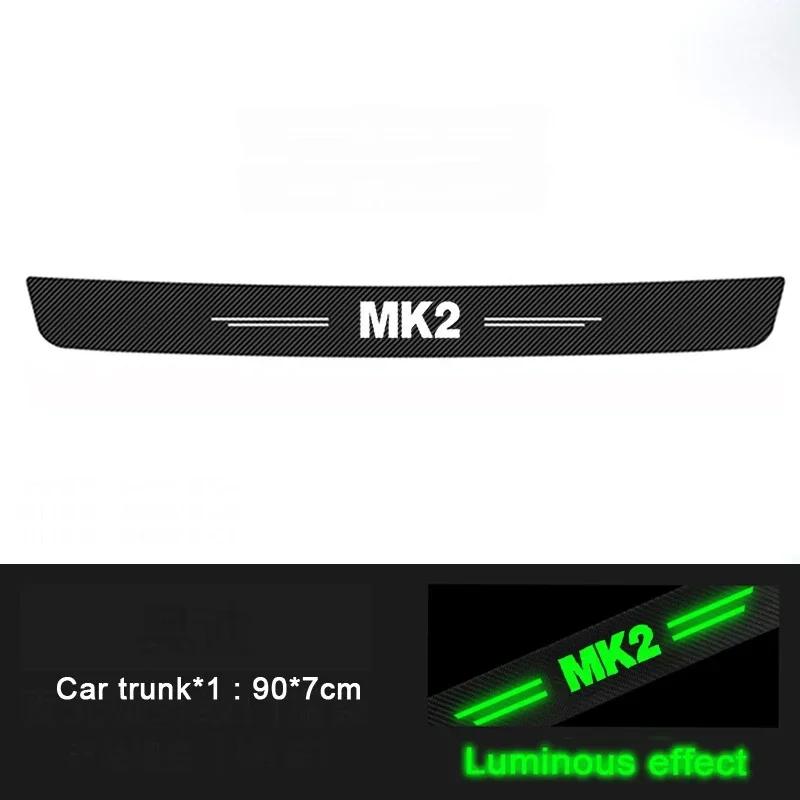 Luminous Welcome Tape Car Door Sill Scuff Plate Protective Decals For Volkswagen VW GOLF MK2 Badge Rear Trunk Bumper Guard Strip