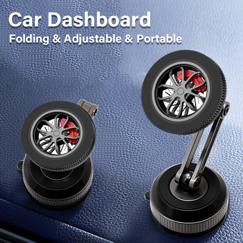 Metal Universal Vacuum Magnetic Car Phone Holder Mount Adjustable Suction Foldable Phone Stand for Mirro Gym Bath Shower Home