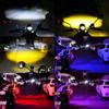 Adjustable Bracket Motorcycle Headlights Universal 8 Lighting Modes Lights 6000K Motor Spotlights LED Flash Colorful Owl Lamp