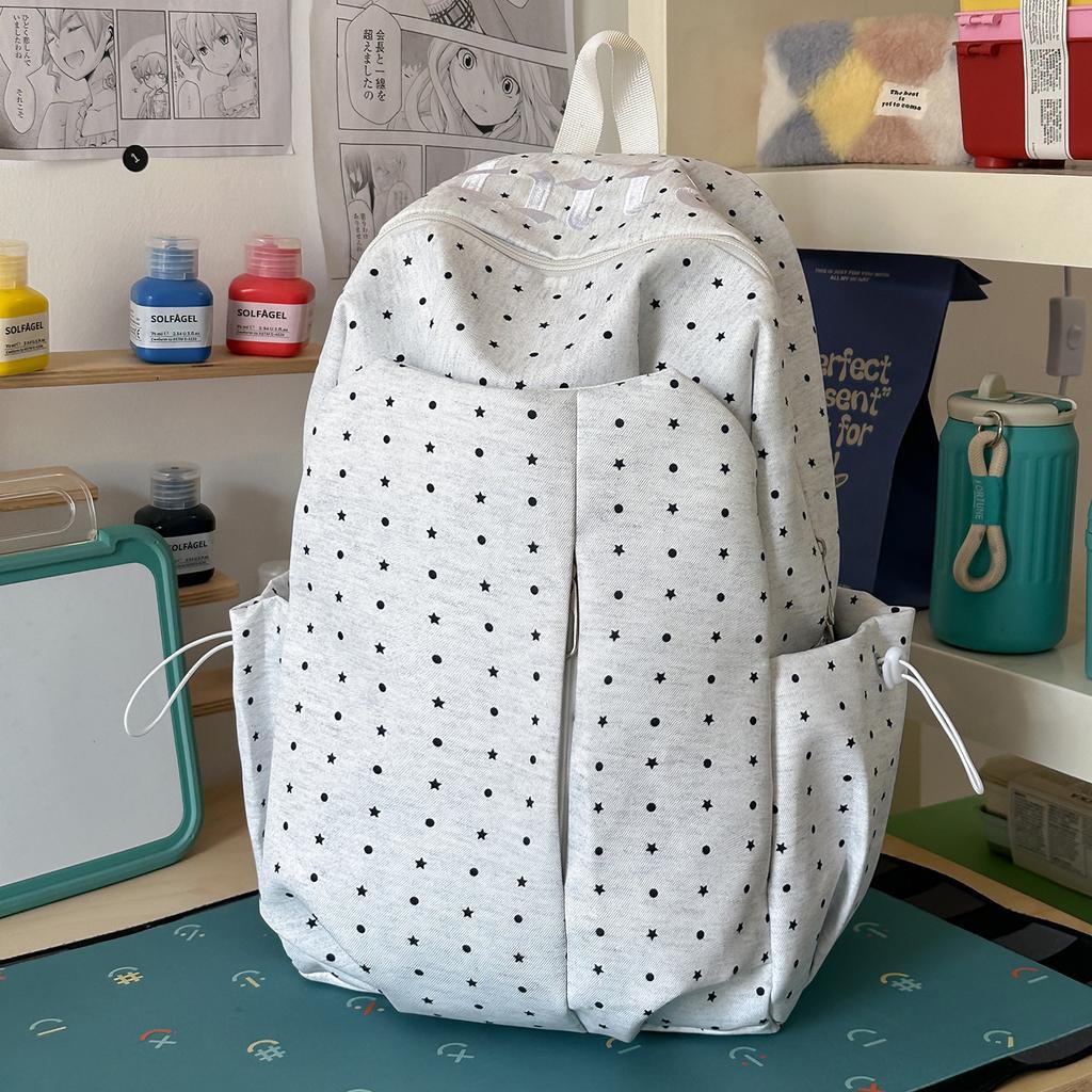 Schoolbag Polka Dot Japanese Ins Versatile Travel Backpack Small Female Student Lightweight High Value Research Backpack Small School Bag