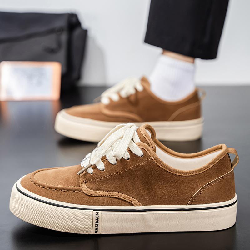 Men 's Casual Four Seasons Fashion Canvas Skateboarding Students Comfortable Sneakers Boys Trending Soft Sole Breathable Shoes