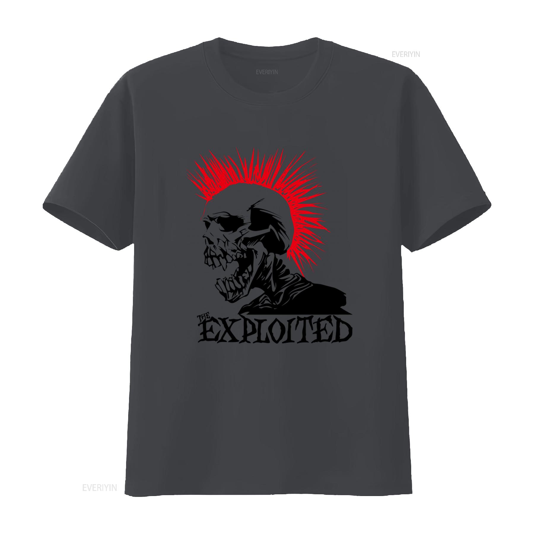 

The Exploited Vintage Punk Rock Band Skull Design T Shirt White vintage Washed designer clothes Casual graphic Slightly Unisex 4XL