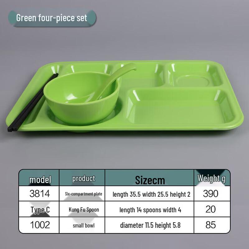 

Rectangular Melamine 4-Compartment Serving Plate