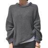 Autumn and winter new casual simple coarse needle long sleeved round neck loose knit pullover sweater for women 3502