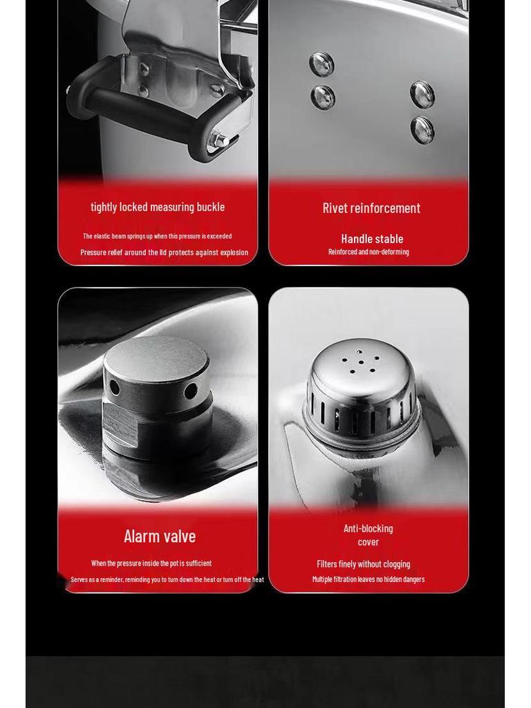Explosion-Proof Stainless Steel Commercial Pressure Cooker and Wok