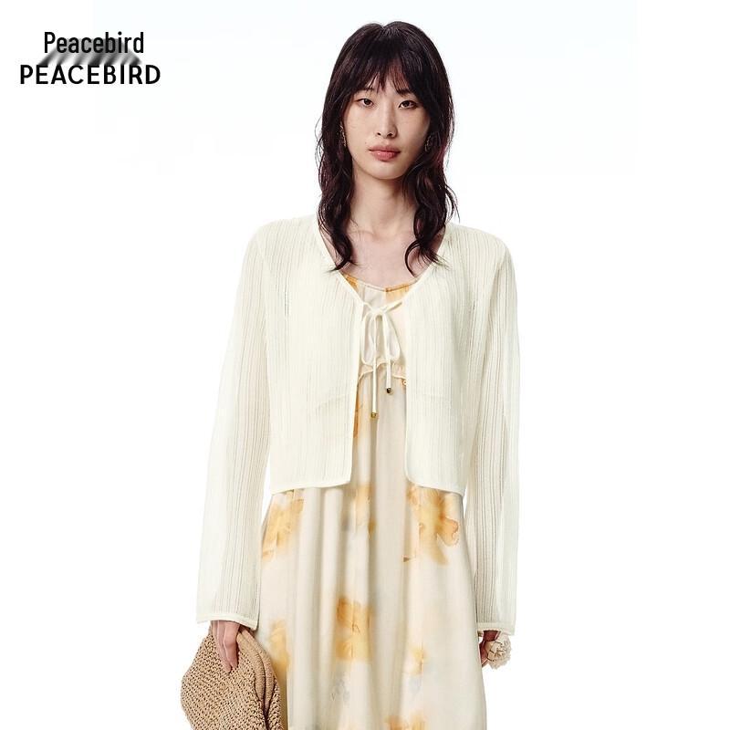 Peacebird Women s V-Neck Tie-Waist Knit Cardigan M