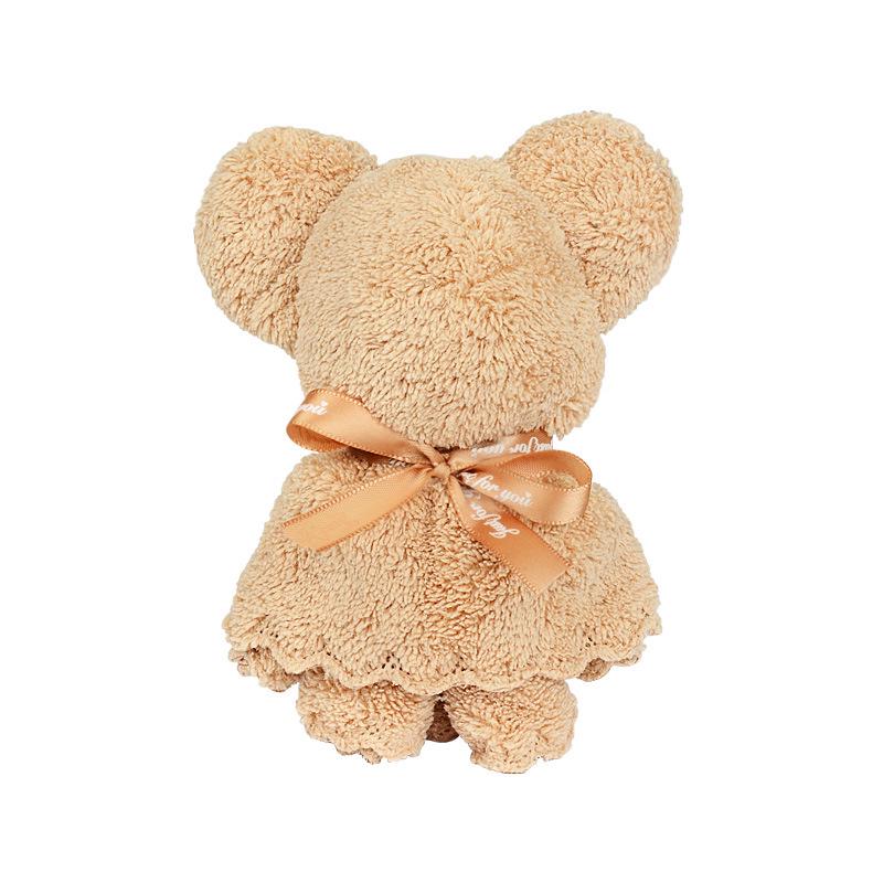 Bear-Shaped Coral Fleece Handkerchief – Practical Gift for Weddings, Birthdays, and Events