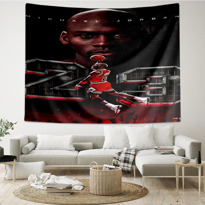 Michael Jordan Dunk Artwork Printed Tapestry, for Bedroom,Livingroom, Dormitory, Large Wall Decor, Fabric Decor Fan Birthday Gifts