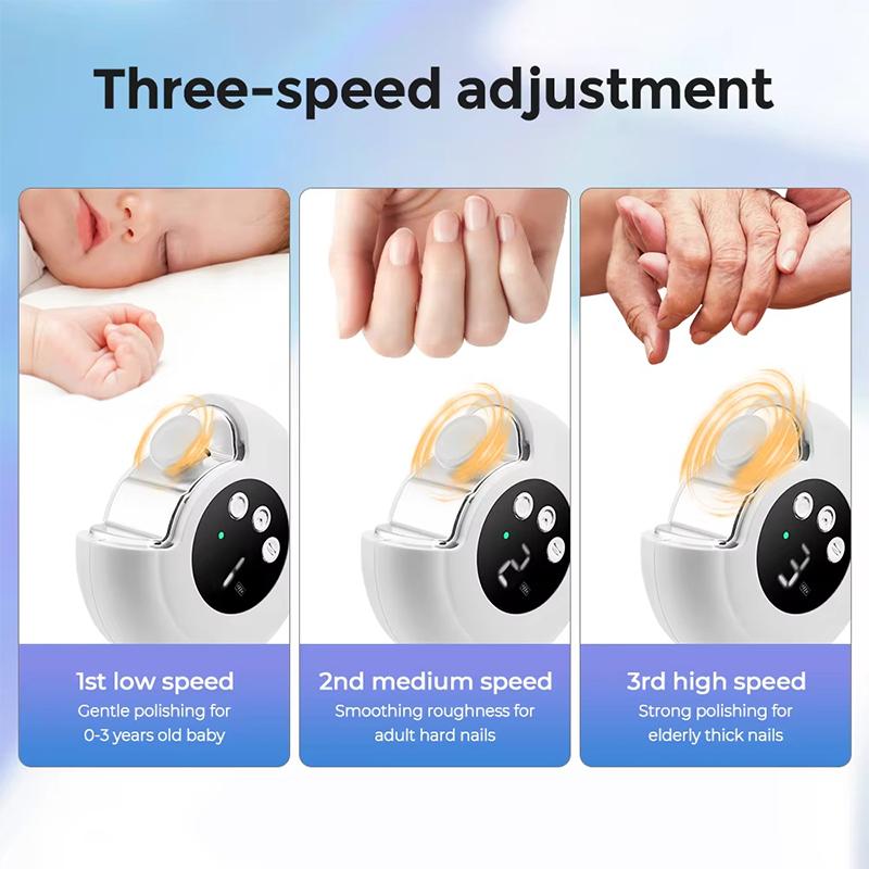 2 In 1 Electric Polishing Automatic Nail Clippers For Fingers And Toes Adults Usb Rechargeable Electric Nail File Kit 3 Speeds