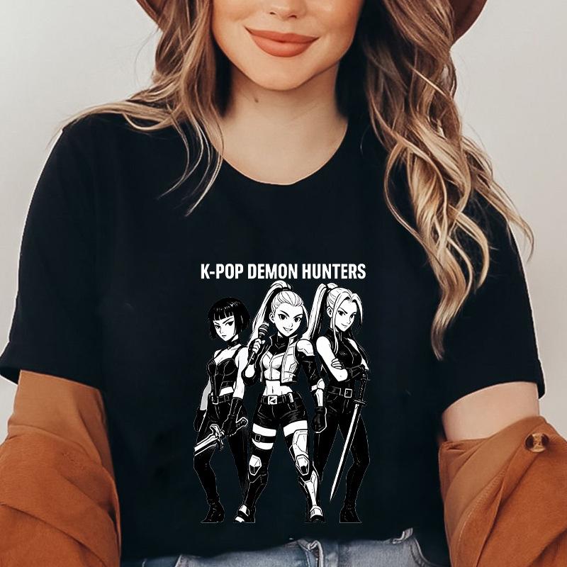 Kpop Witch Hunt Korean Wave casual top loose short sleeved printed T-shirt KTB 2XS