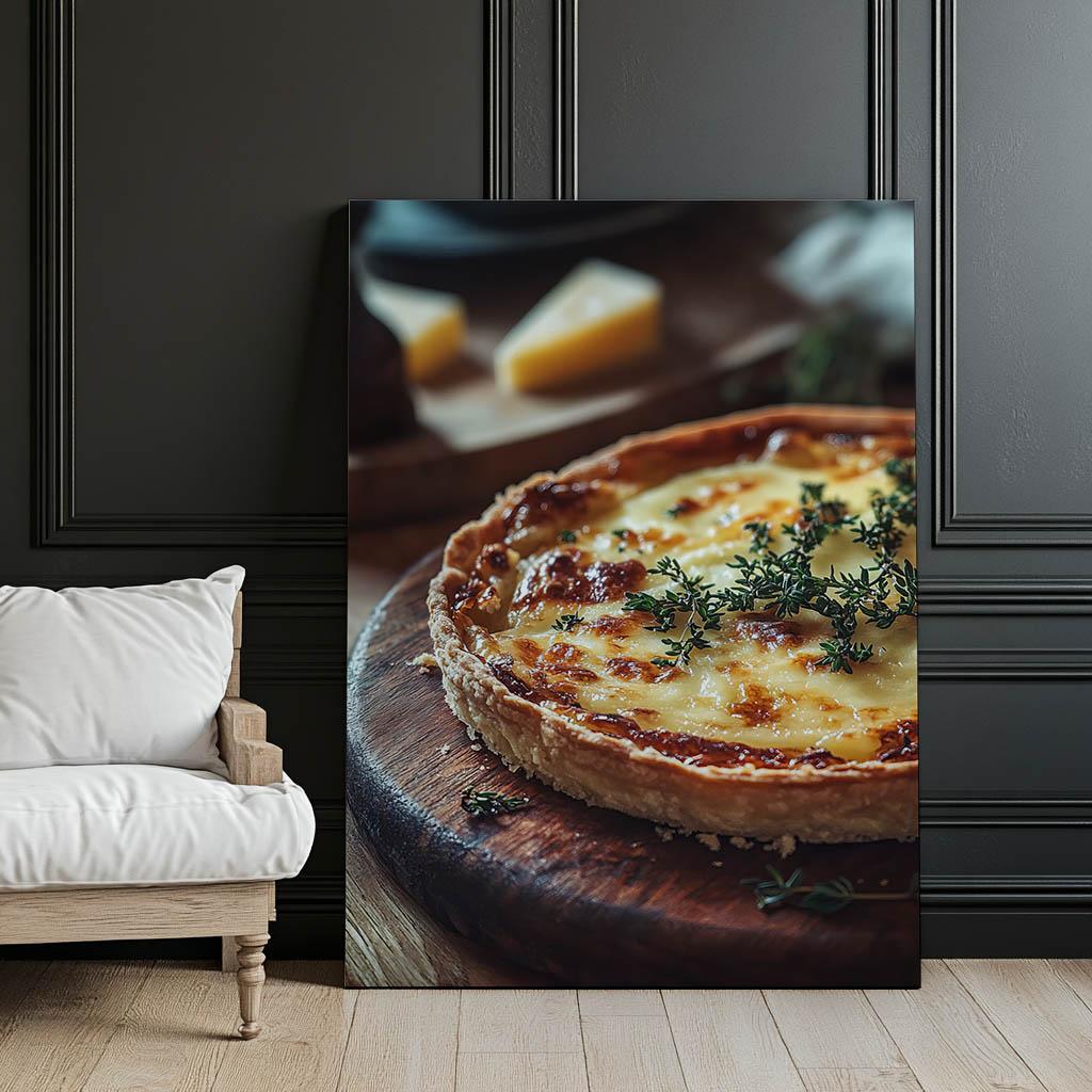 French Cheese Tart French Cheese Tart, 50X70 Cm, Unframed, Premium Canvas On Stretcher