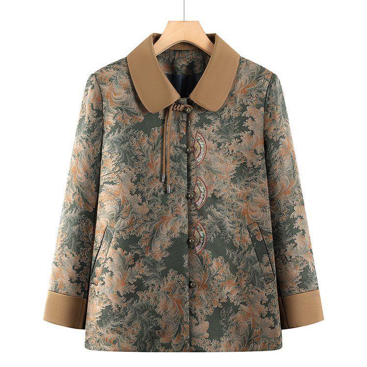 2025 Grandma s Autumn Tang Suit Coat - Chinese Style for Middle-Aged Women XL (90-105 Jin) зелёный
