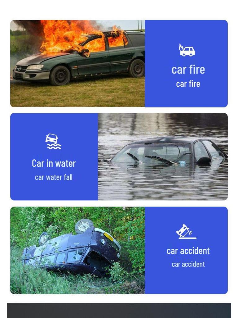 Multi-Function Car Safety Hammer & Emergency Glass Breaker with Parking Number Plate