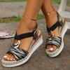 Women's Wedges Sandals 2026 Summer Snake Print Platform Sandals Gladiator Shoes Woman Comfort Casual Med High Heels Sandals