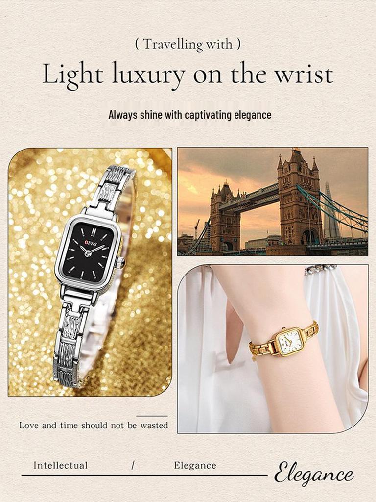 OFNS High-End Women's Light Luxury Waterproof Quartz Watch with Alloy Strap