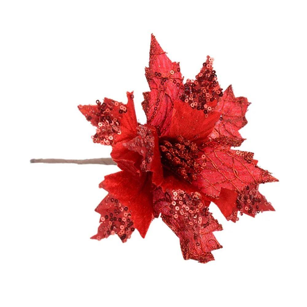 Artificial Fake Flower Colorful Christmas Tree Pendant Christmas Flowers  Navidad