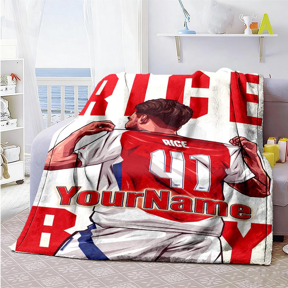 Arsenal Customize Your Name Blanket Multi-purpose Customizable Blanket Comfortable Versatile for Bed Sofa Living Room Livingroom All-Season Use