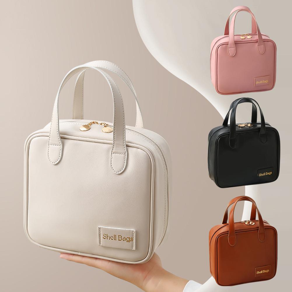 

Сумка для хранения косметики большой емкости из искусственной кожи, портативная, прочная, водонепроницаемая для ванной комнаты, женская мода, мульти-O7E7