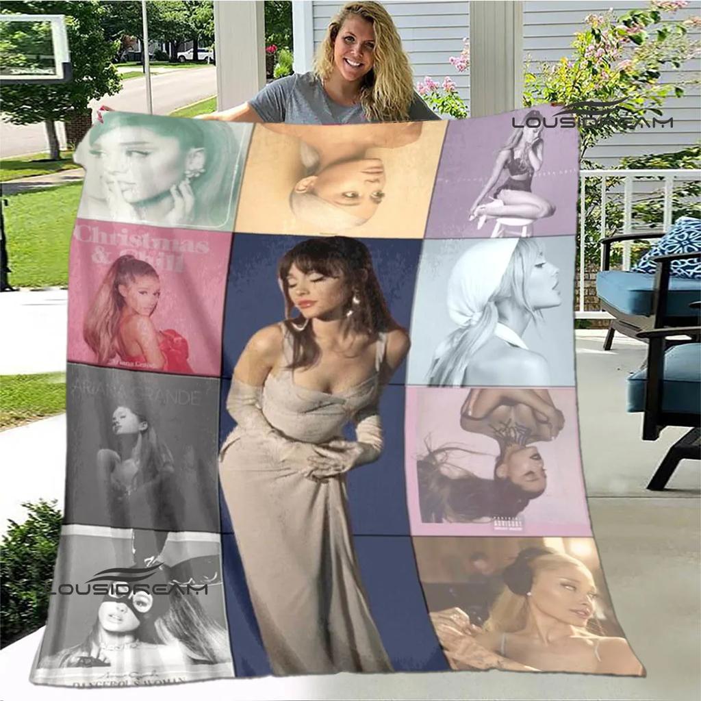 Singer Ariana grande printed blanket Flange Warm blanket soft and comfortable blankets bed linings cubre cama birthday gift