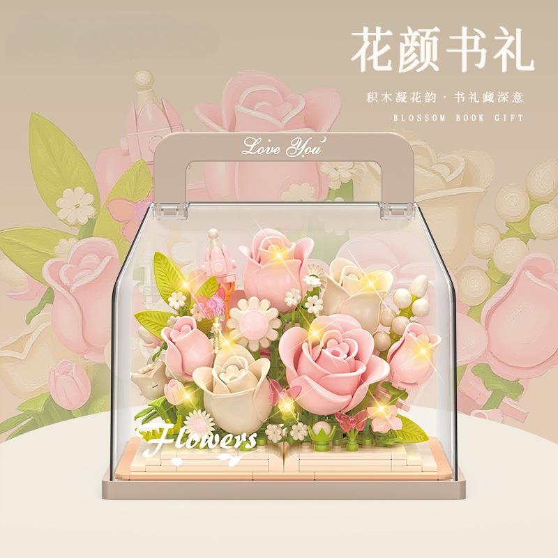 Eternal Flower Plant Series Building Blocks Model Kit  Plant Assembly Toy For Creative Craft