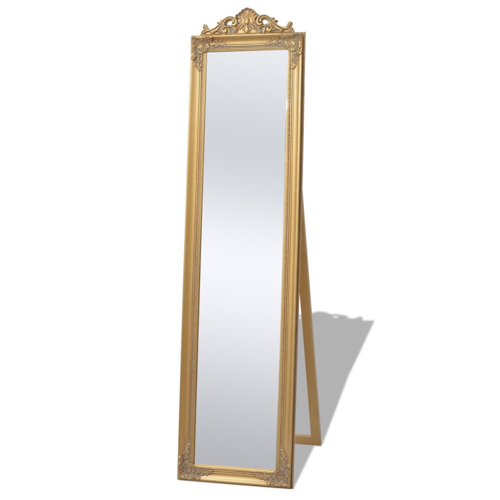 Specchio da terra in stile barocco 160 x 40 cm Oro