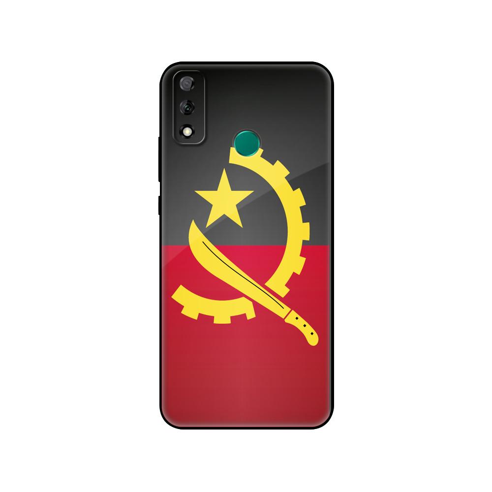 Black Tpu Case For Huawei Y9S Y6S Y8S Y5P Y7P Y8P Case For Huawei Y5 Lite Prime 2018 Y6 2019 Cover Angola Flag