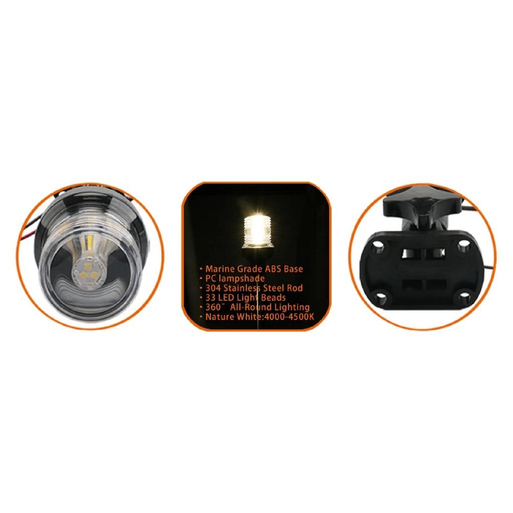 LED Klappbares Ankerlicht, Segelsignallampe für Marine, Boot, Yachtzubehör, 12-24V