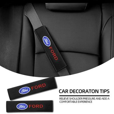 2Pcs Car Seat Belt Cover Styling Cotton Safety Shoulder Protector Accessories For F150 Focus Ranger Fiesta Transit Mustang Mondeo MK2 MK3 Fusion