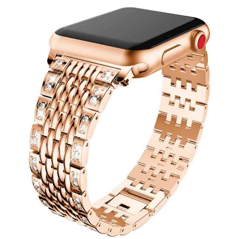 

Ювелірний ремінець для Apple Watch Ultra 49mm Band 44mm 40mm Band 42mm/38mm diamonds Iwatch Series 8 7 5 4 3 Se 6 Chain 41mm 45mm 38mm 40mm 41mm срібний