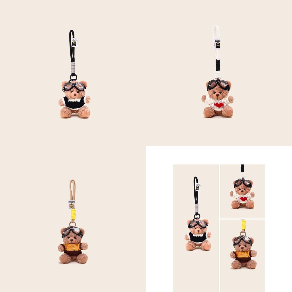 Unique Cartoon Teddy Bear Keychain With Cozy Sweater Style Ideal For Lovely Gift Ideas