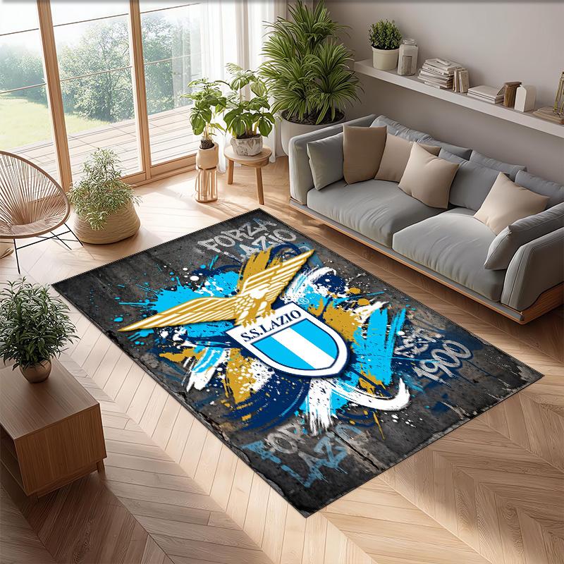 Lazio FC Fußball Muster Weicher Teppich Nicht Rutschender Indoor Boden Teppich Sport Dekor Matte für Schlafzimmer