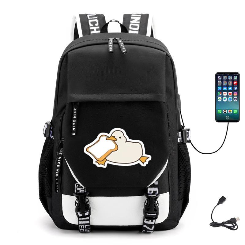 Multifunctional Goose Backpack Large Capacity Student Bag Leisure Travel Usb Computer Bag