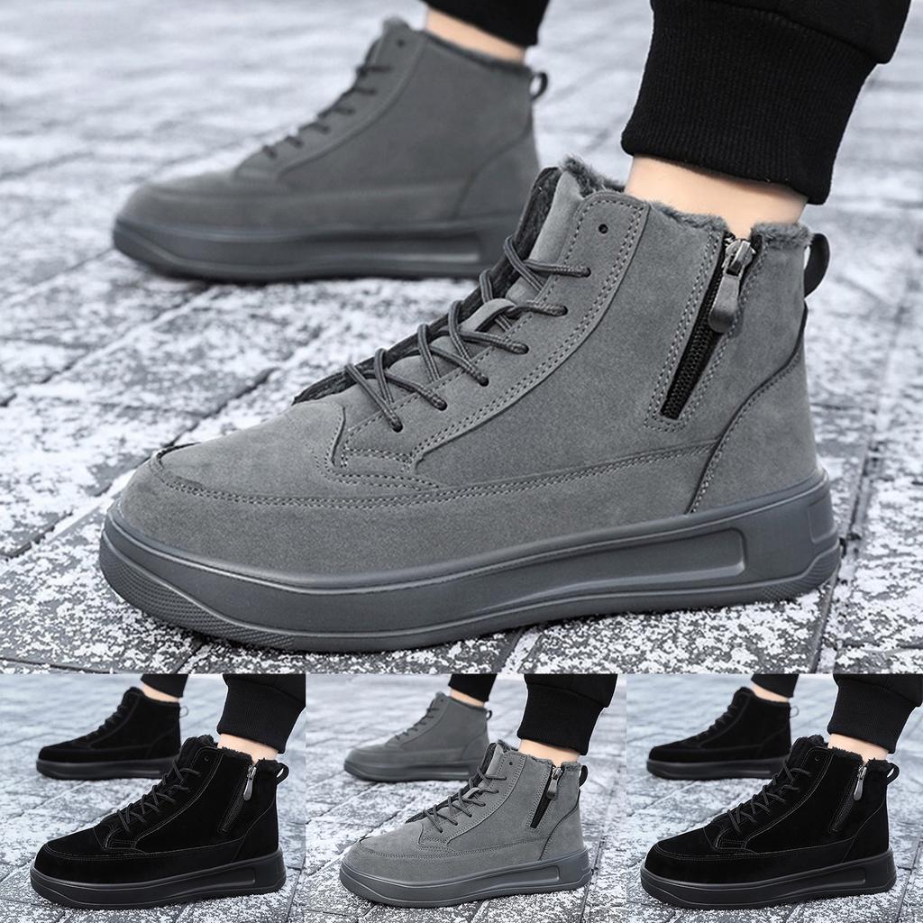 Warm Round Toe Lace Up Flat Short Boots Cold Proof Boots Warm Fashionable Versatile Boots Women's Plush Women Rain Boots Fashion