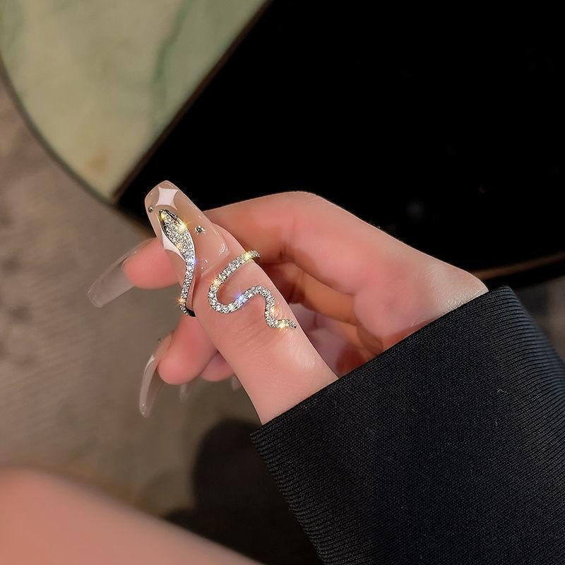 Anello Serpente Vintage Regolabile - Gioiello Gotico A Mezza Apertura In Oro - Anello Rettile Punk Per Donne - Idea Regalo Halloween