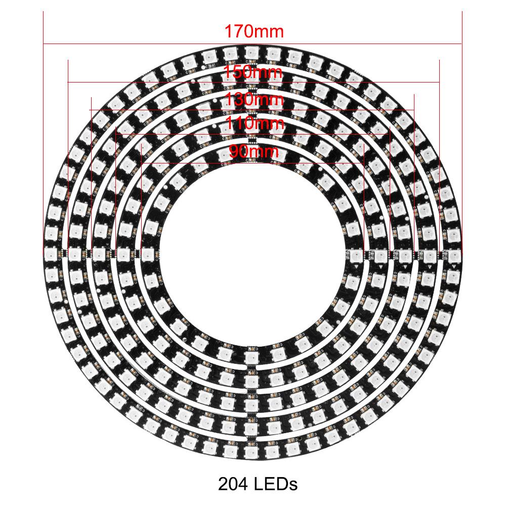 WS2812B DIY RGB LED Ring 148 To 241 Pixels WS2812 Round Modules SK6812 5050 Built-in RGB Addressable 5V LED Circle Arduino Ring