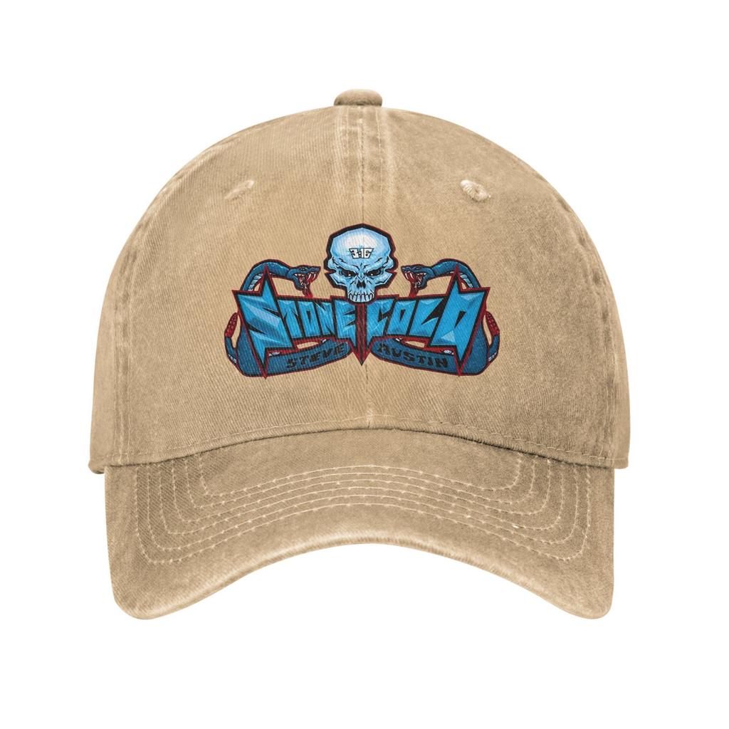 Stones 316 Steve Austin Cold Herren Damen Baseballkappe Wrestling Schädel Distressed Denim Gewaschene Kappen Hut Outdoor Verstellbarer Snapback