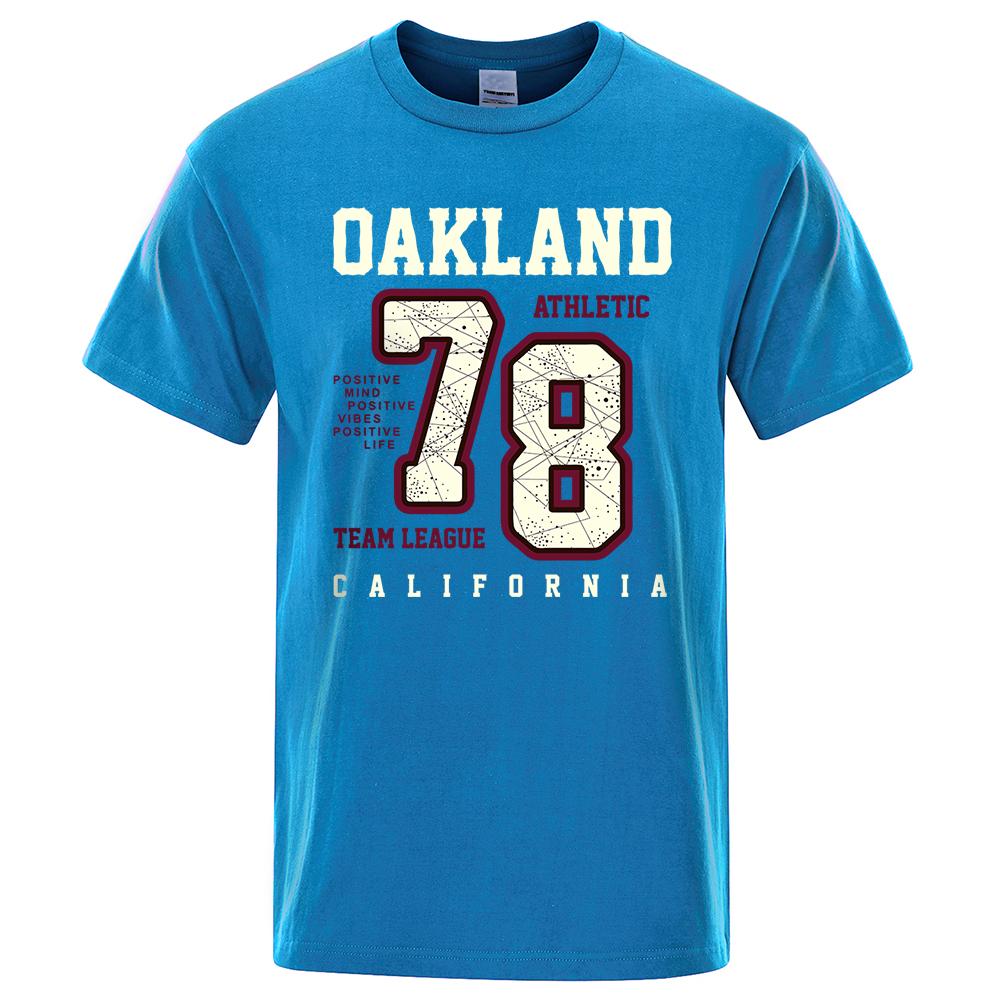 Oakland Athletic 78 Team League California Men Tee T Shirt Cotton Summer T-Shirt Casual Breathable Clothes Oversize Short Sleeve