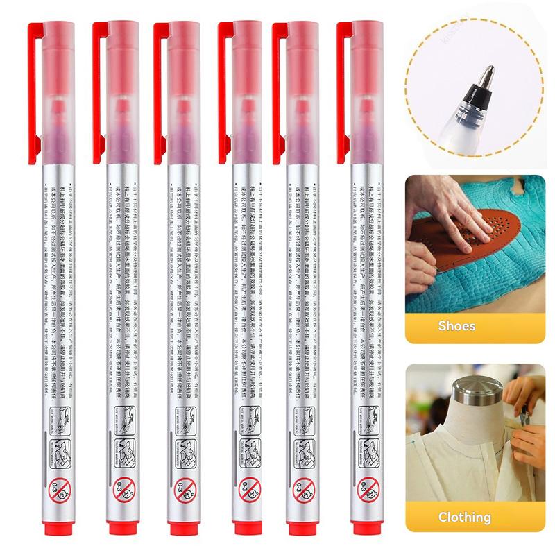 6Pcs/Set Large capacity Heat Erasable Magic Marker Pen Temperature Disappearing Fabric Pens Line Marking DIY Sewing Accessories