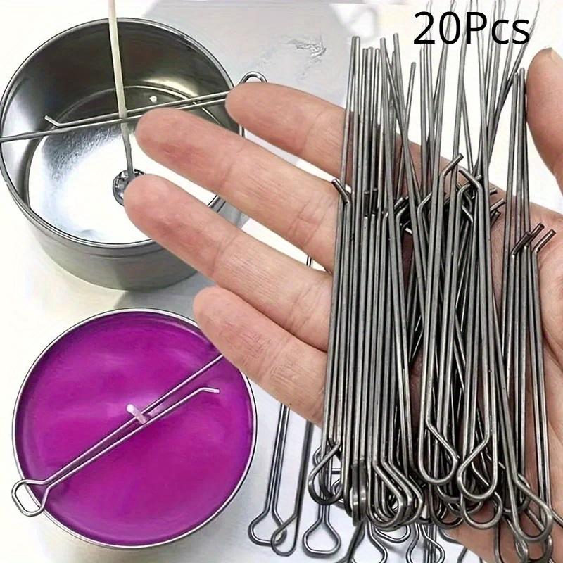 20pcs Candle Wick Holders Candle Wick Fixer Cotton Wick Fixed Iron Clip Stabiliser DIY Candles Making Device Tool Accessories