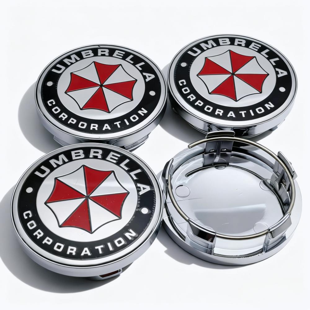 4pcs Umbrella Logo Emblem Badge Car Wheel Center Caps OD 58MM 54MM Wheels Hub Cap Rim Hubcaps Dust Cover Replace Car Accessories