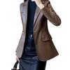 Blazer women's new coffee color is popular today, suit tops are small, high-end, super good-looking leather jackets