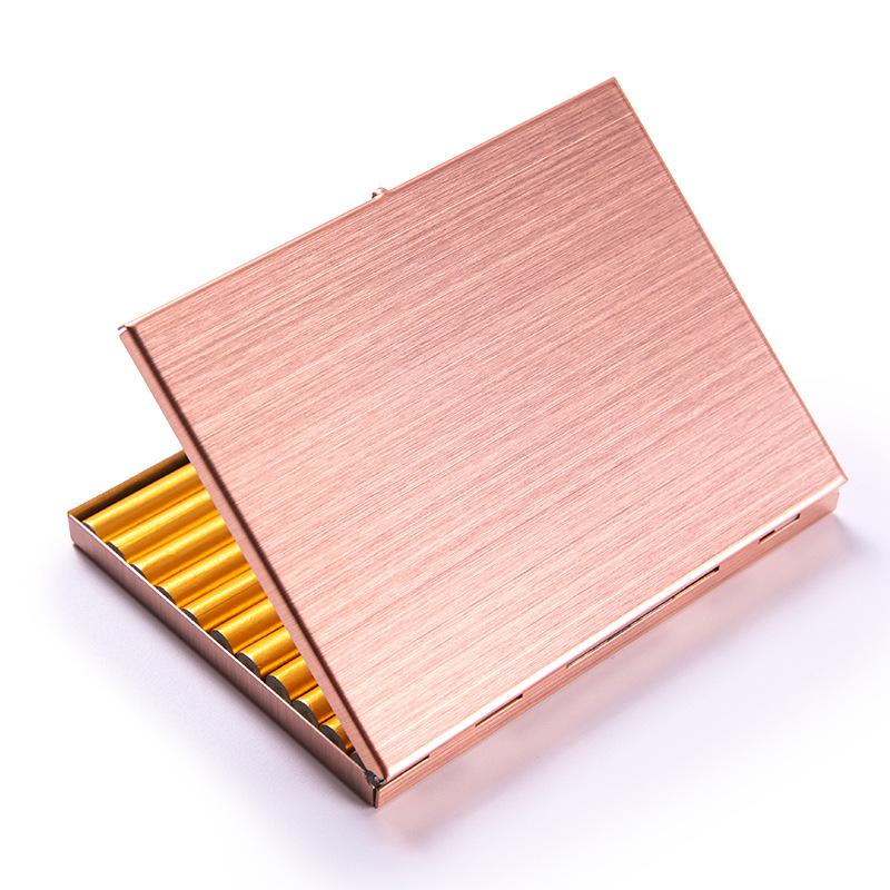 Men Business Metal stainless iron Cigarette holder Box 9 pack Creative anti Pressure Moisture proof Portable Cigarette case Gift